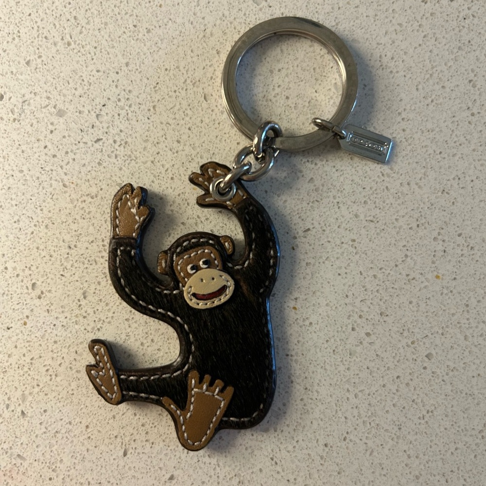 Coach monkey keychain charm